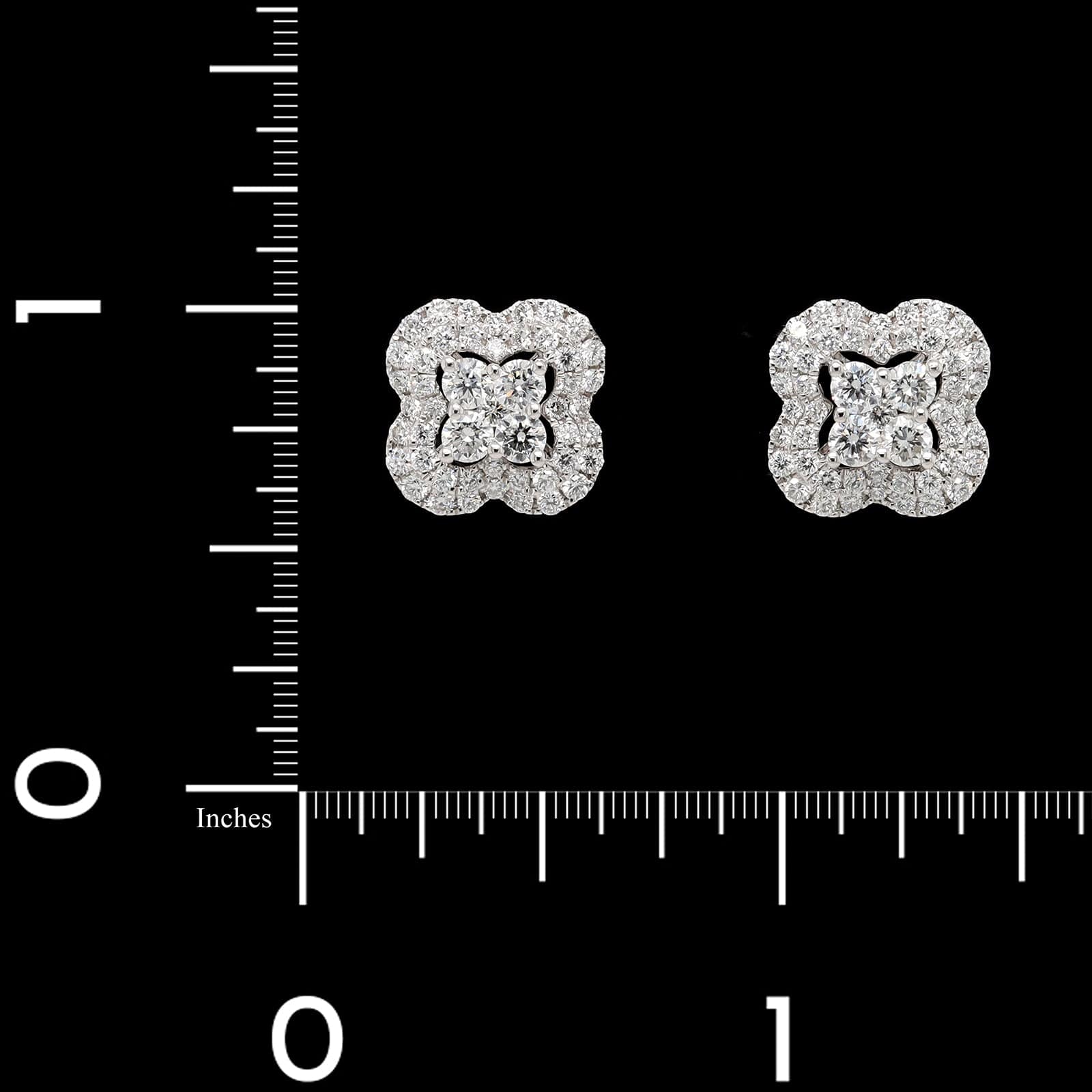 14K White Gold Estate Diamond Earrings