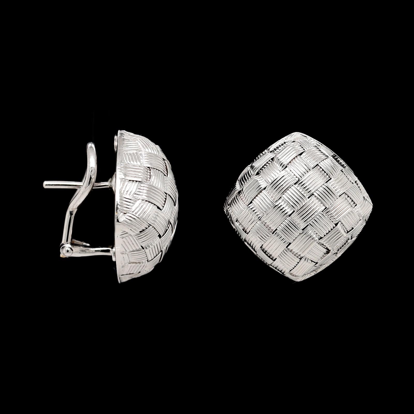 Roberto Coin 18K White Gold Estate Woven Earrings