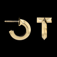 Tiffany & Co. 18K Yellow Gold Estate T T1 Hoop Earrings