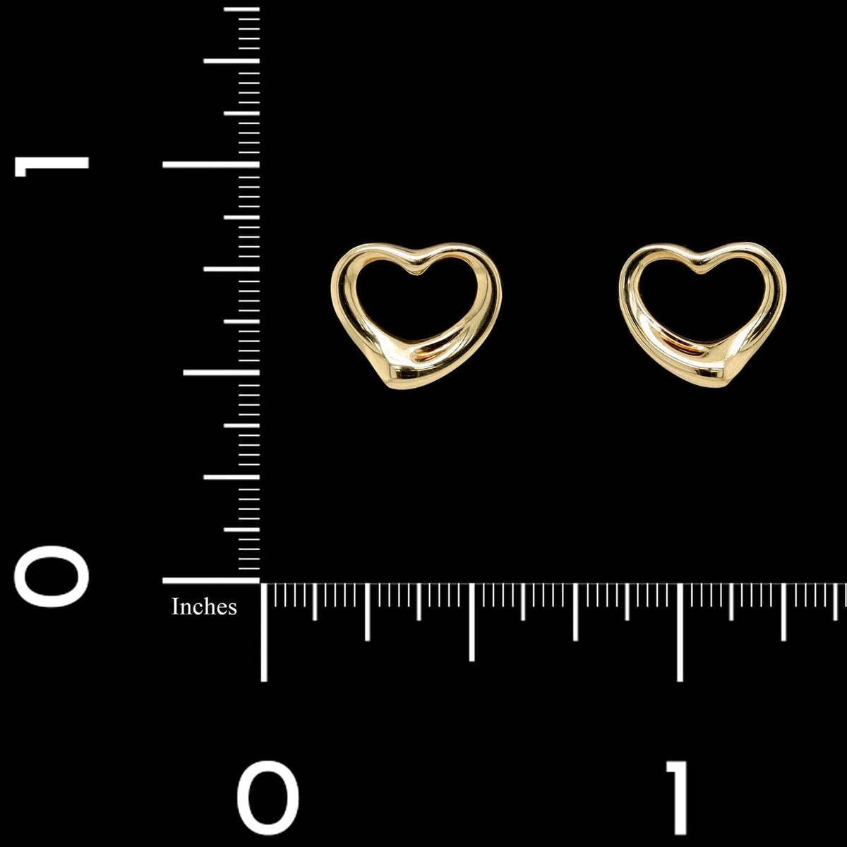 Tiffany & Co. 18K Yellow Gold Estate Peretti Open Heart Earrings