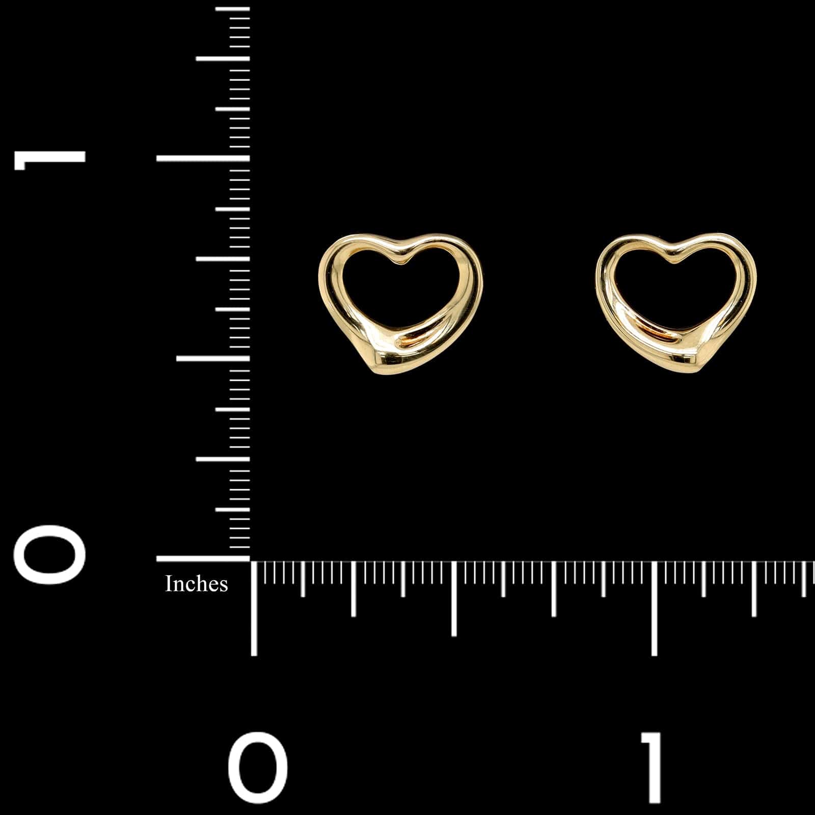 Tiffany & Co. 18K Yellow Gold Estate Peretti Open Heart Earrings