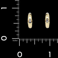 14K Yellow Gold Estate Diamond Hoop Earrings
