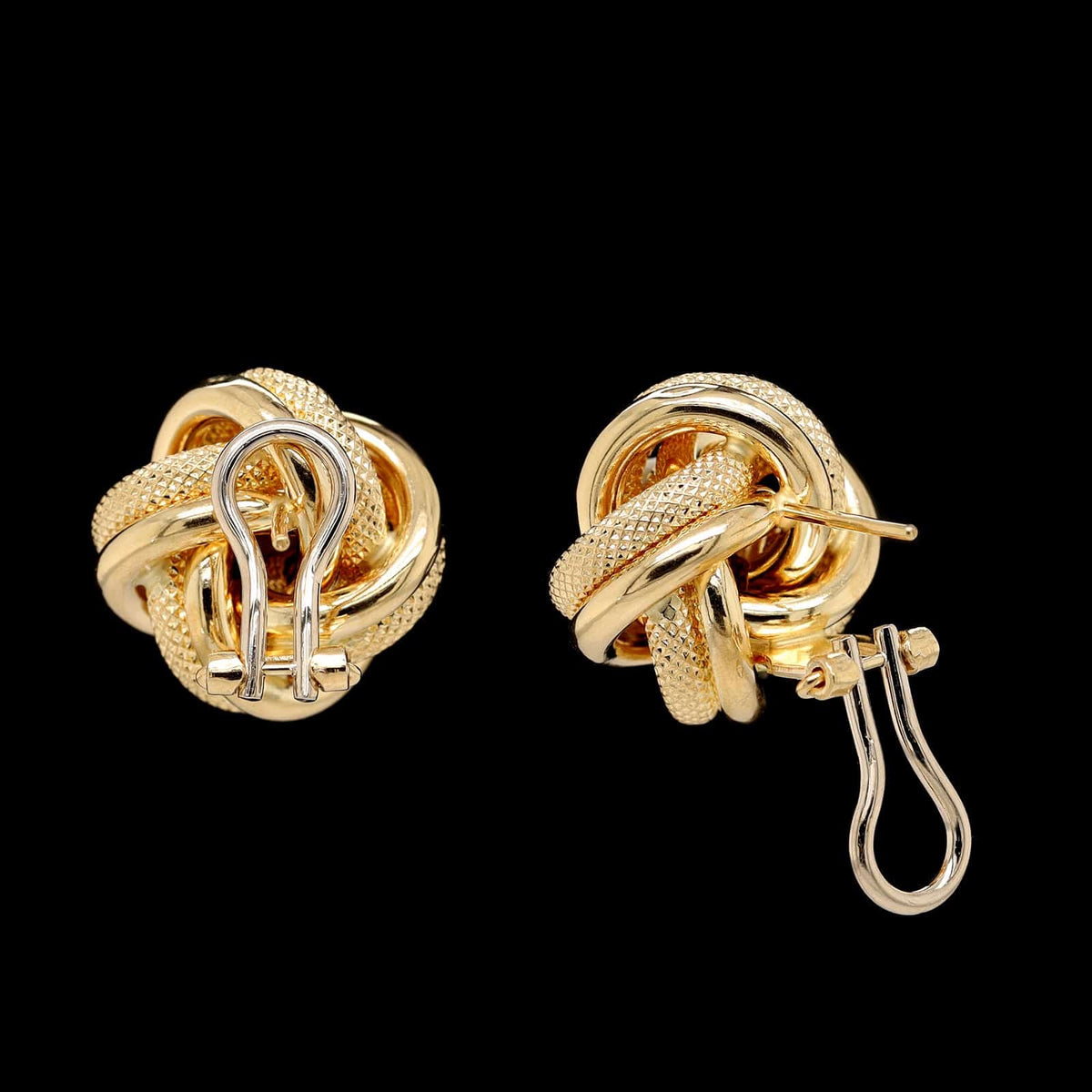 18K Yellow Gold Estate Knot Earrings