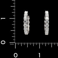 18K White Gold Estate Inside Outside Hoop Earrings
