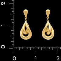 14K Yellow Gold Estate Twist Drop Earrings