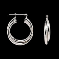 14K White Gold Estate Hoop Earrings