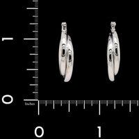 14K White Gold Estate Hoop Earrings