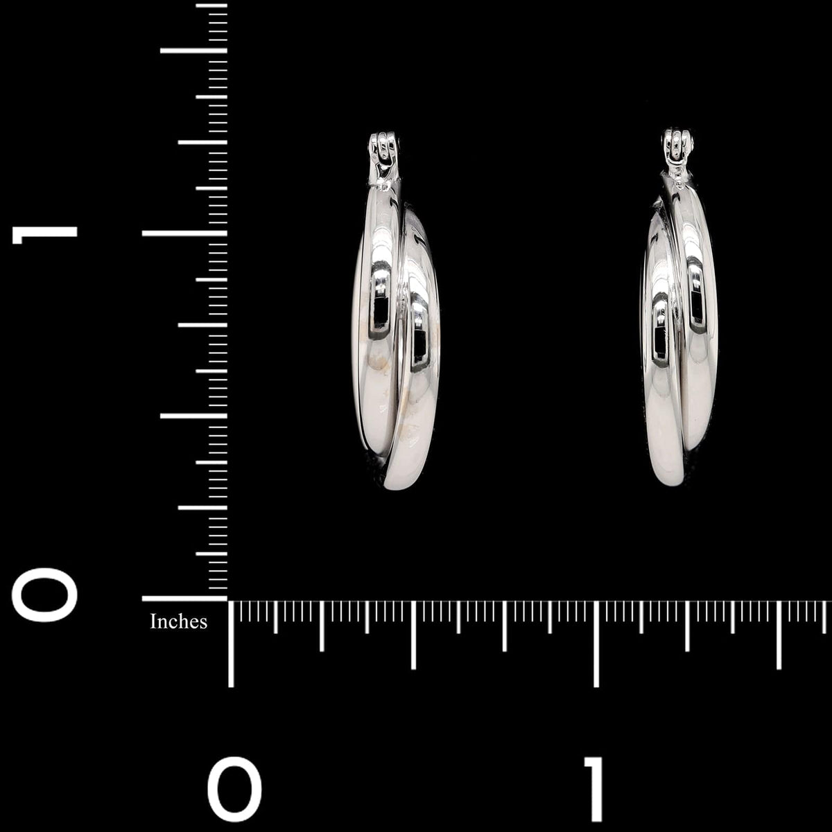 14K White Gold Estate Hoop Earrings