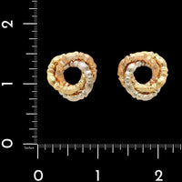 18K Tricolor Gold Estate Knot Earrings