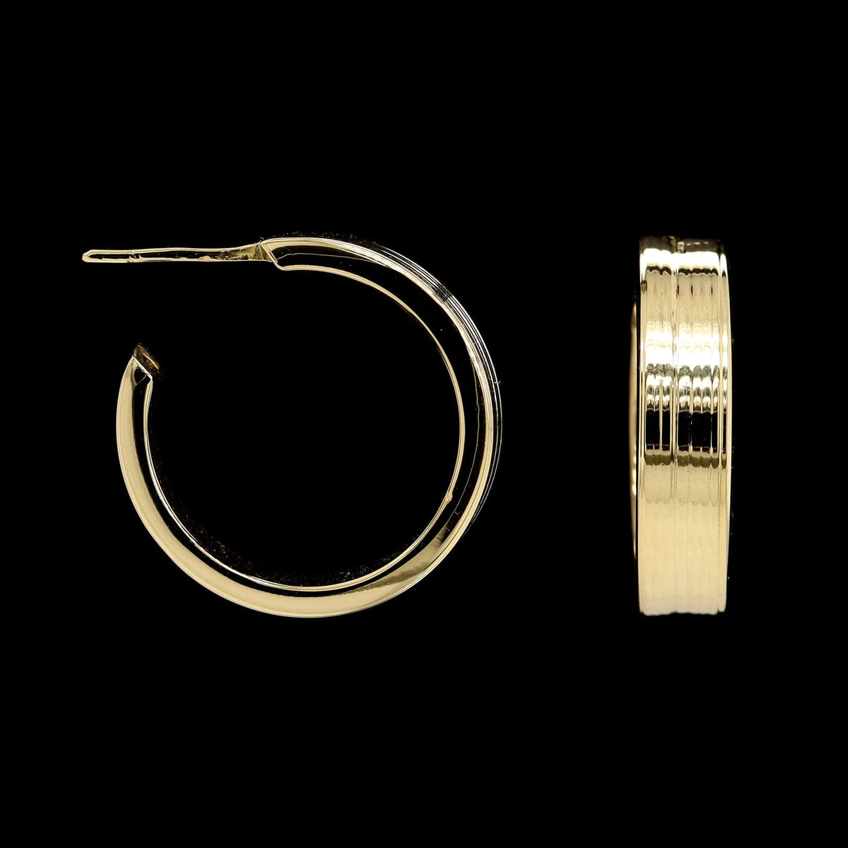 18K Yellow Gold Estate Hoop Earrings
