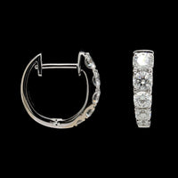 Memoire 18K White Gold Estate Diamond Graduated Hoops