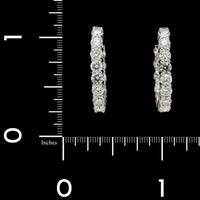18K White Gold Estate Diamond Hoops