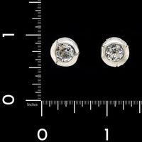 John Hardy Sterling Silver Estate Clear Quartz Bamboo Earrings