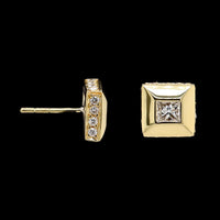 18K Yellow Gold Estate Diamond Earrings