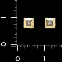 18K Yellow Gold Estate Diamond Earrings