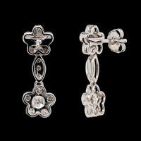 18K White Gold Estate Diamond Drop Earrings