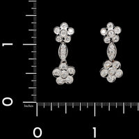 18K White Gold Estate Diamond Drop Earrings