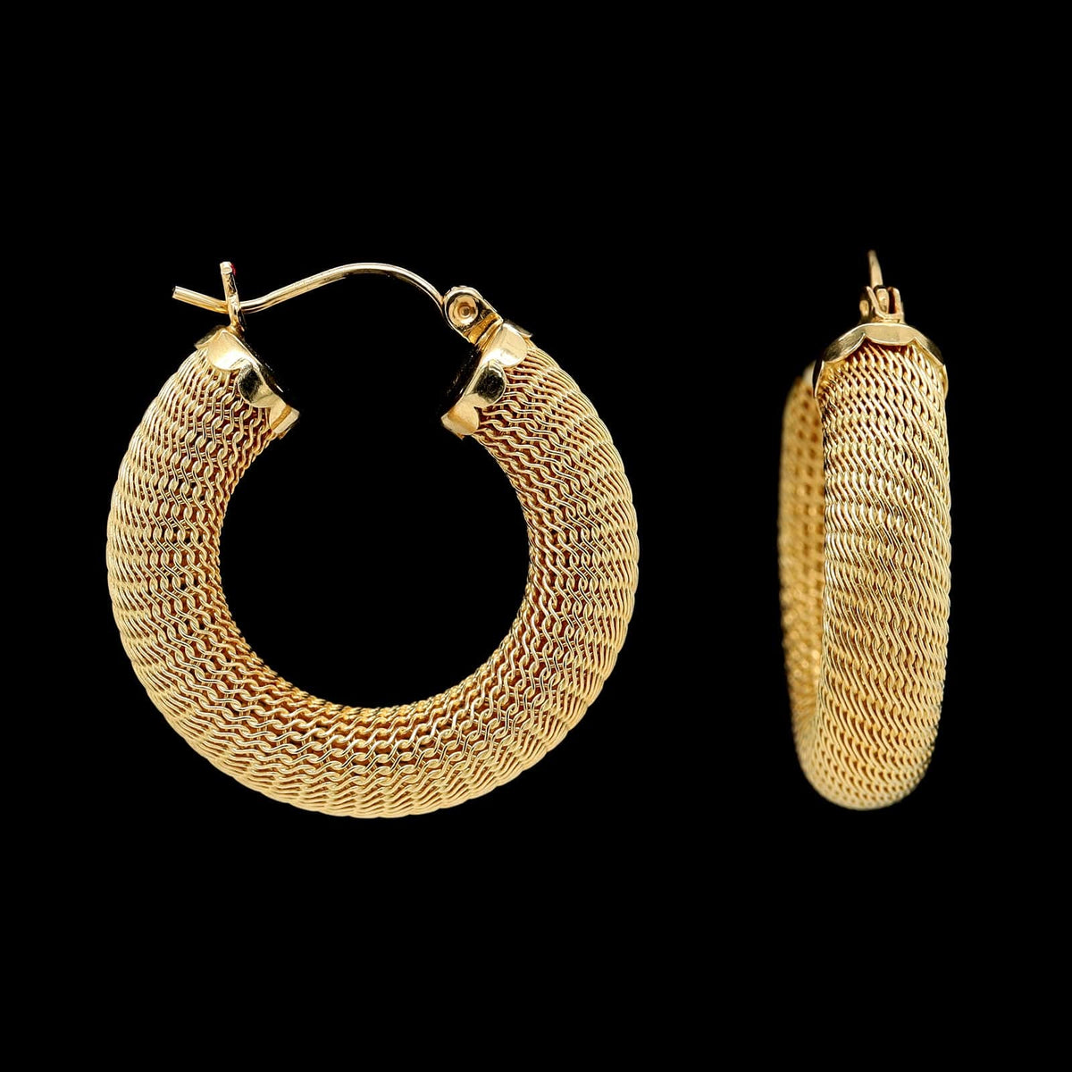 14K Yellow Gold Estate Woven Hoop Earrings – Long's Jewelers