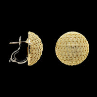 18K Yellow Gold Estate Woven Dome Earrings
