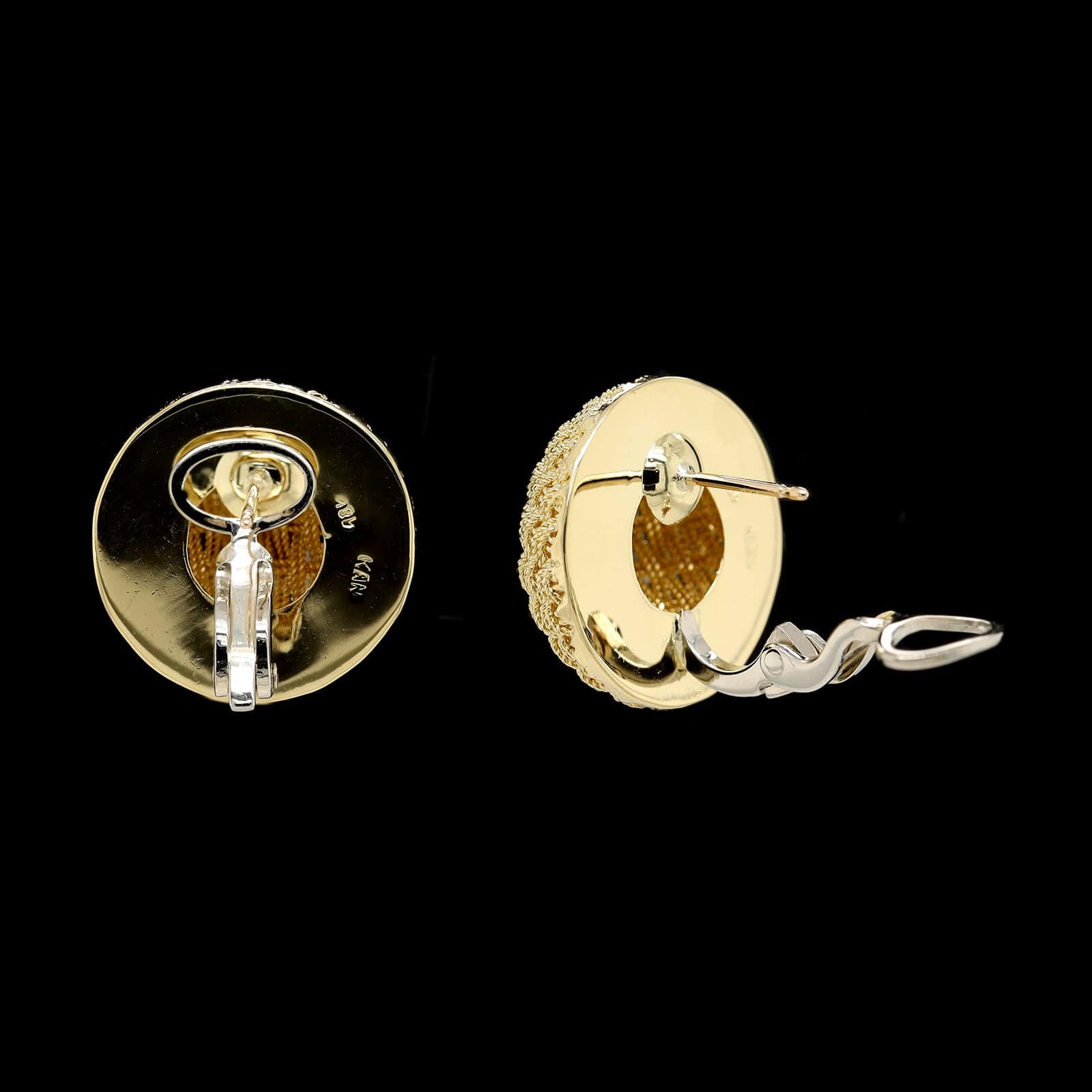 18K Yellow Gold Estate Woven Dome Earrings