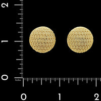 18K Yellow Gold Estate Woven Dome Earrings