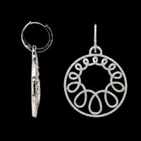 18K White Gold Estate Diamond Circle Earrings