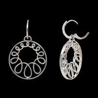 18K White Gold Estate Diamond Circle Earrings