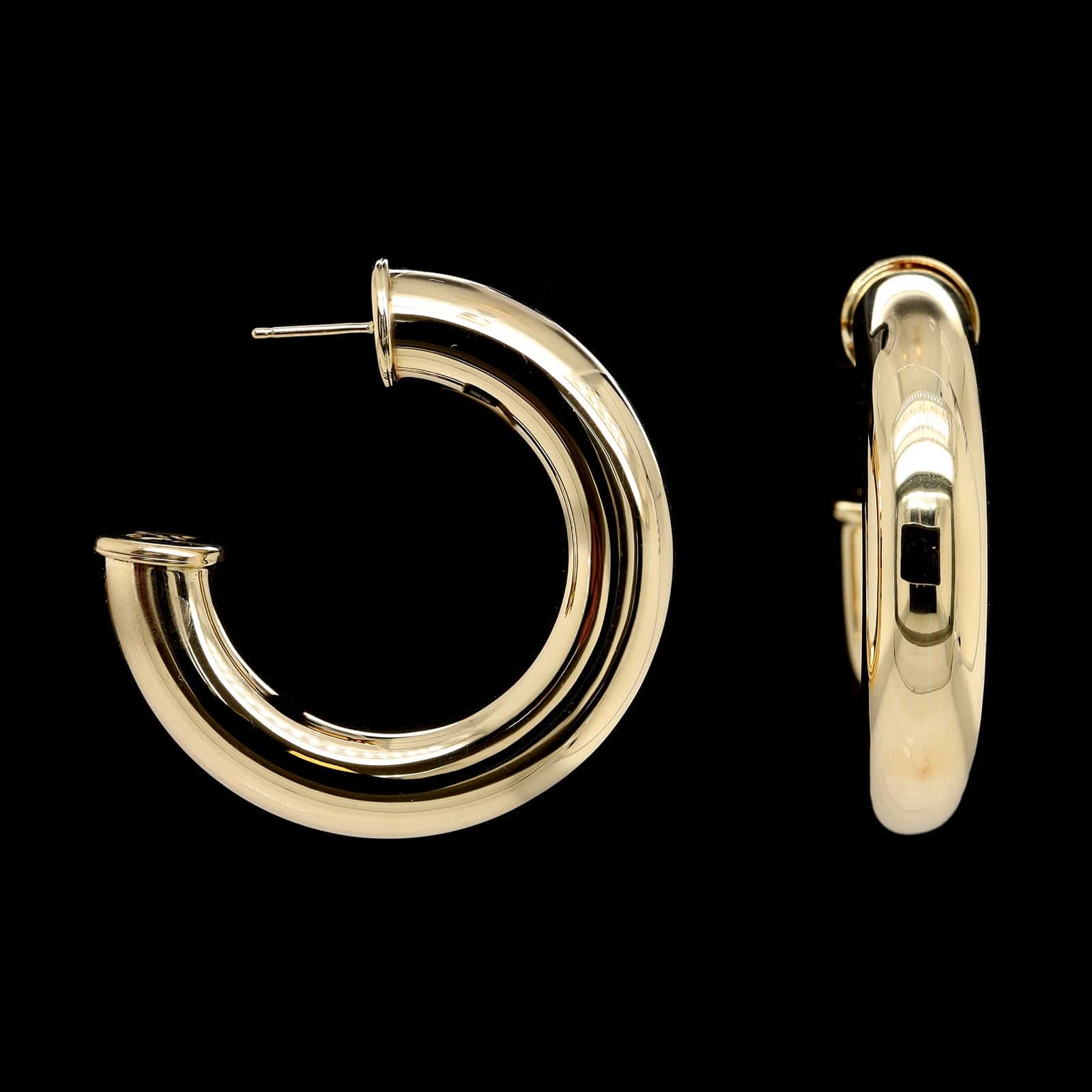 14K Yellow Gold Estate Hoop Earrings