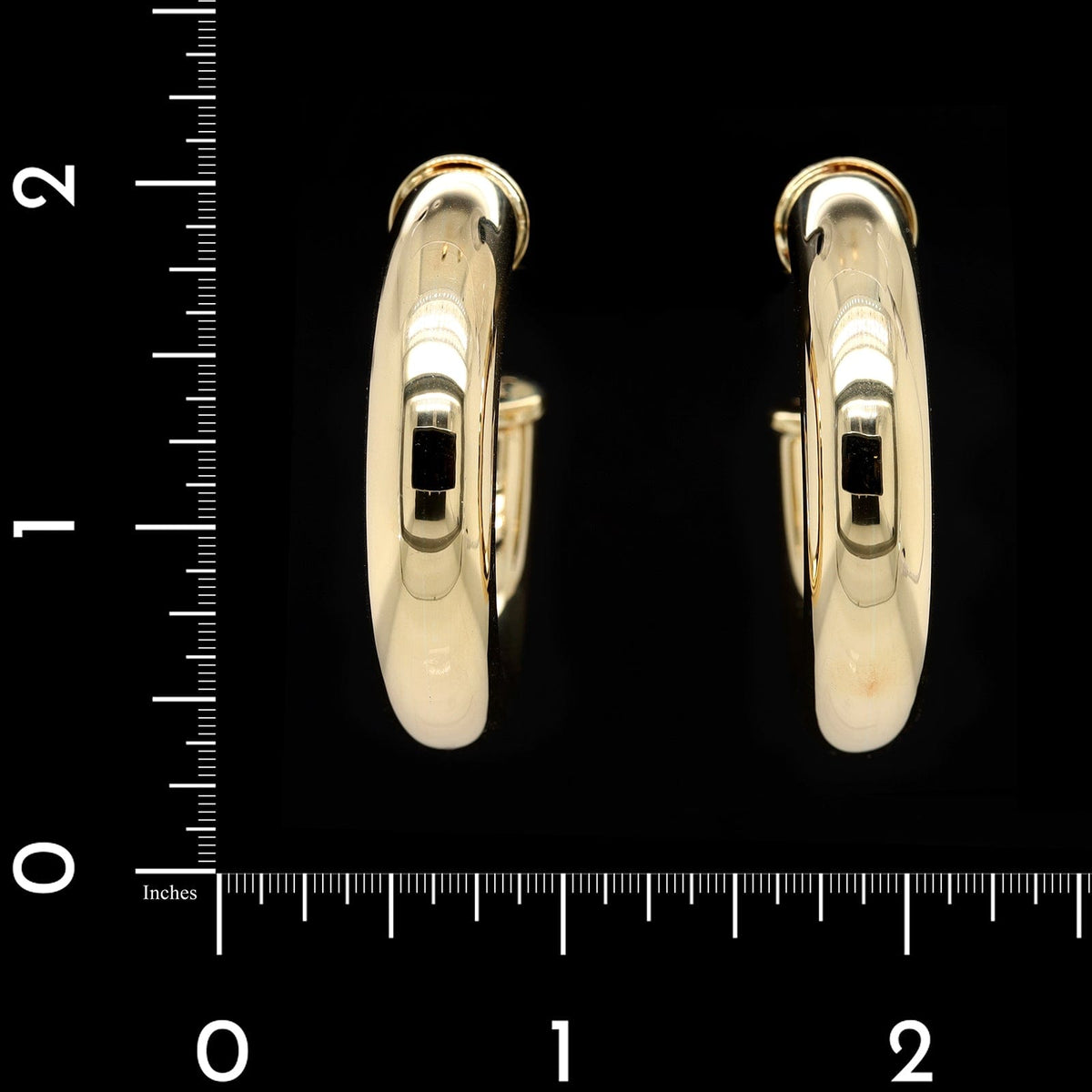 14K Yellow Gold Estate Hoop Earrings
