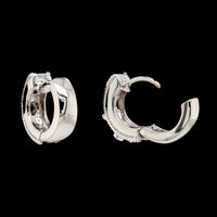 14K White Gold Estate Diamond Hoop Earrings