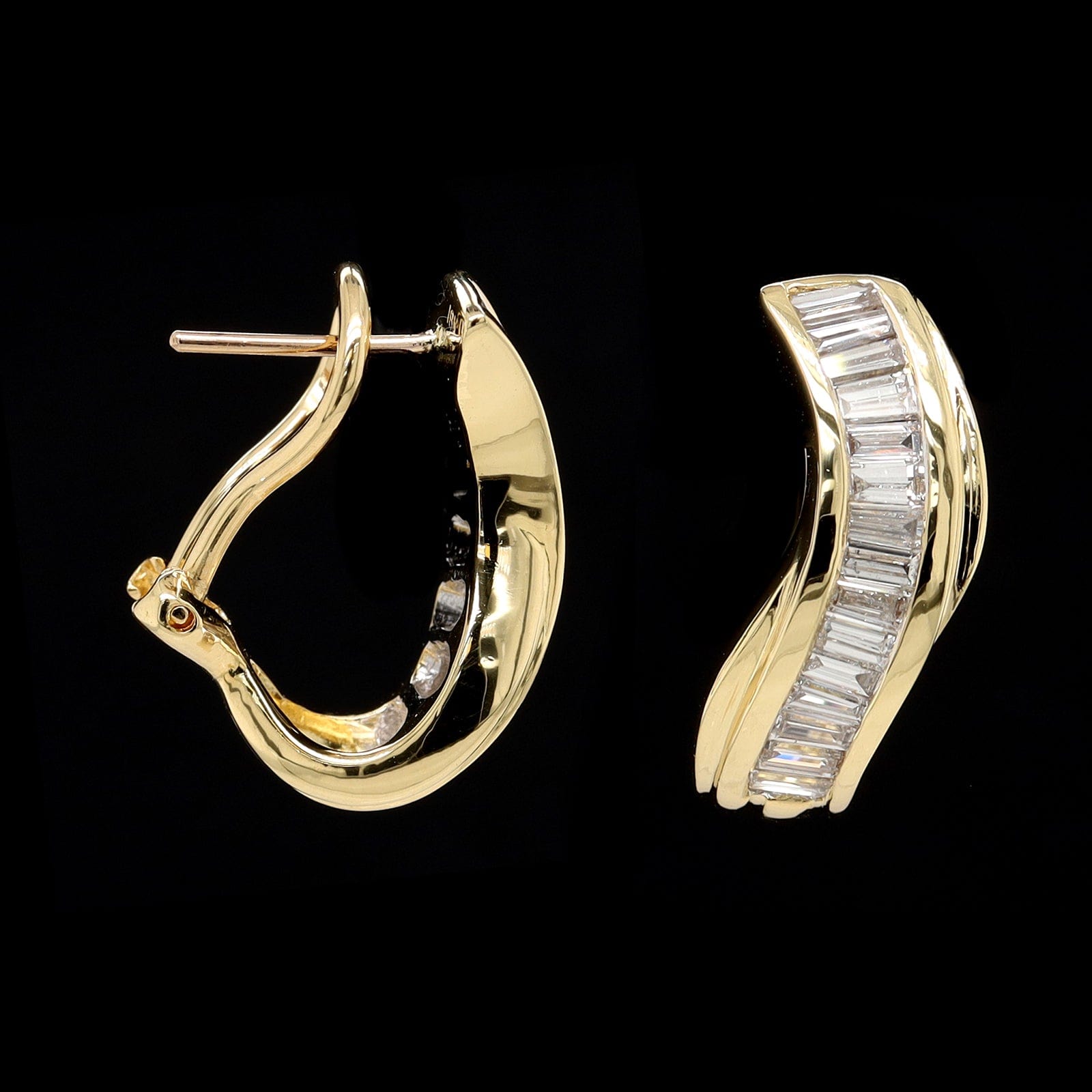 18K Yellow Gold Estate Diamond Earrings