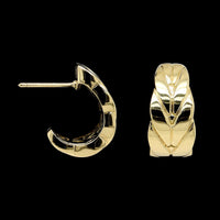John Hardy 18K Yellow Gold Estate Chain J Hoop Earrings