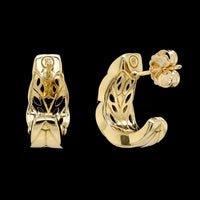 John Hardy 18K Yellow Gold Estate Chain J Hoop Earrings