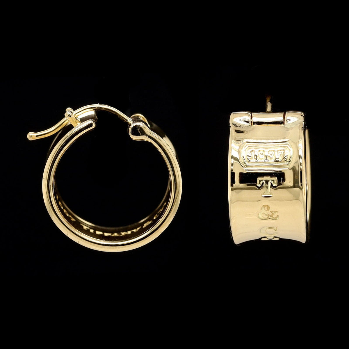 Tiffany & Co. 18K Yellow Gold Estate 1837 Hoop Earrings