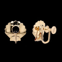 Retro Larter & Sons 14K Yellow Gold Estate Shell Earrings