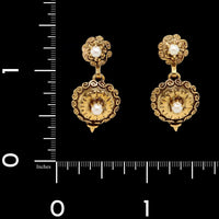 14K Yellow Gold Estate Cultured Pearl Earrings