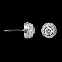 14K White Gold Estate Diamond Stud Earrings