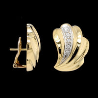 18K Yellow Gold Estate Diamond Earrings