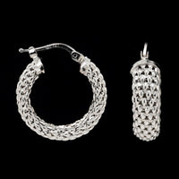 14K White Gold Estate Hoop Earrings