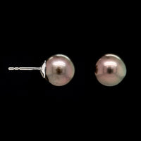 18K White Gold Estate Cultured Tahitian Pearl Stud Earrings