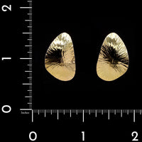 18K Yellow Gold Estate Textured Freeform Earrings