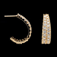14K Yellow Gold Estate Diamond Hoops