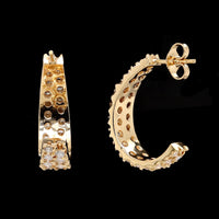 14K Yellow Gold Estate Diamond Hoops