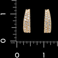 14K Yellow Gold Estate Diamond Hoops