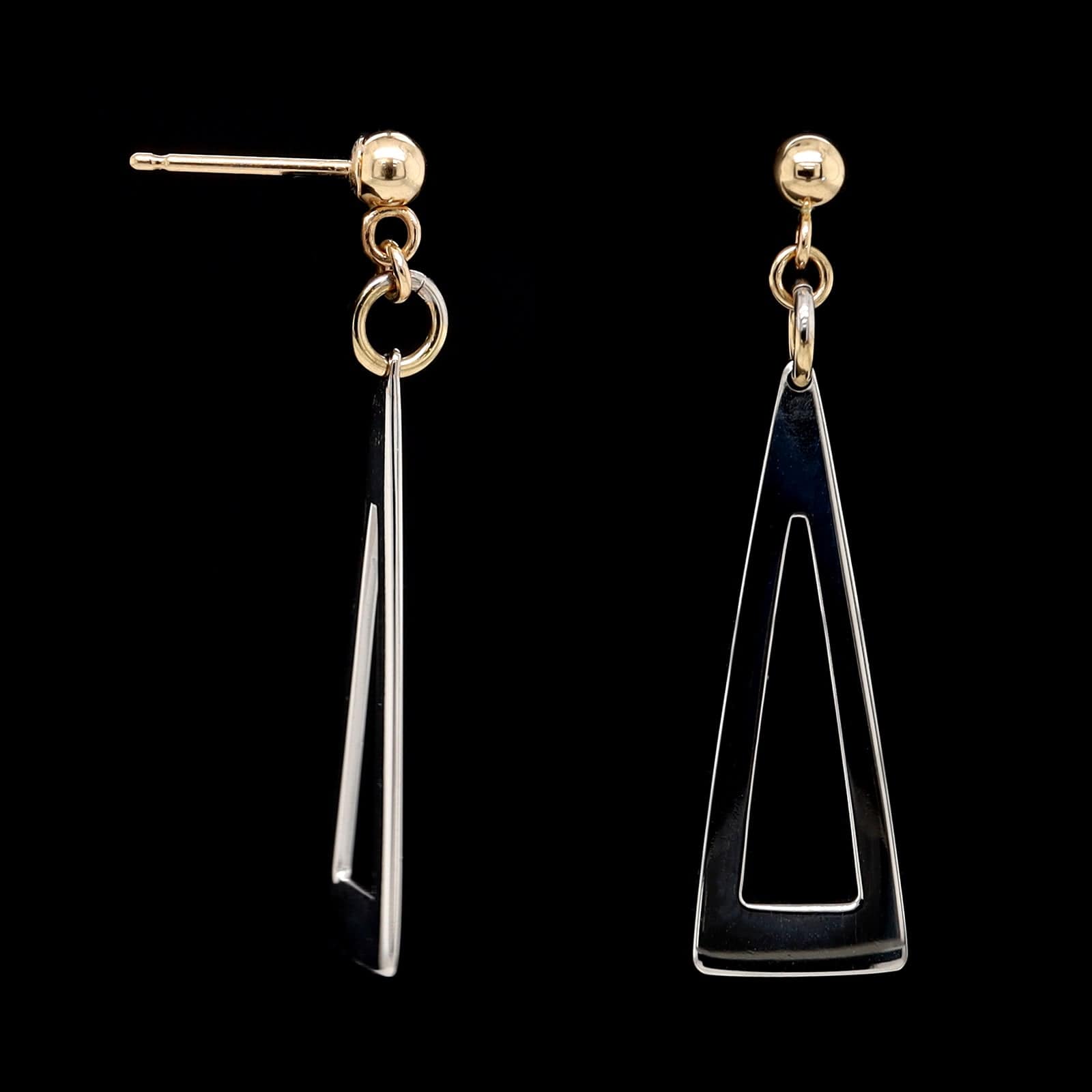 14K Two-tone Gold Estate Drop Earrings