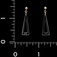 14K Two-tone Gold Estate Drop Earrings