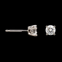 14K White Gold Estate Diamond Stud Earrings
