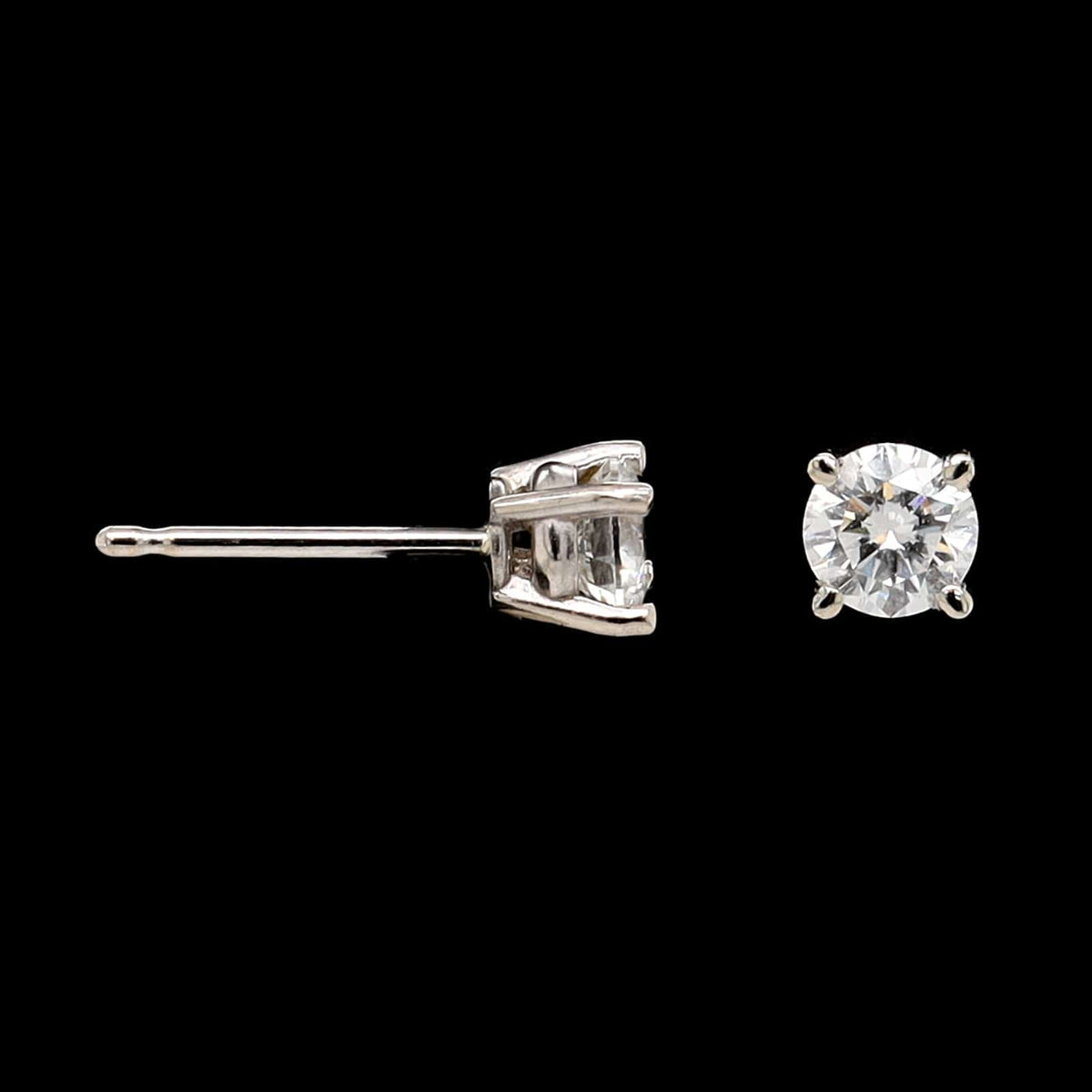 14K White Gold Estate Diamond Stud Earrings