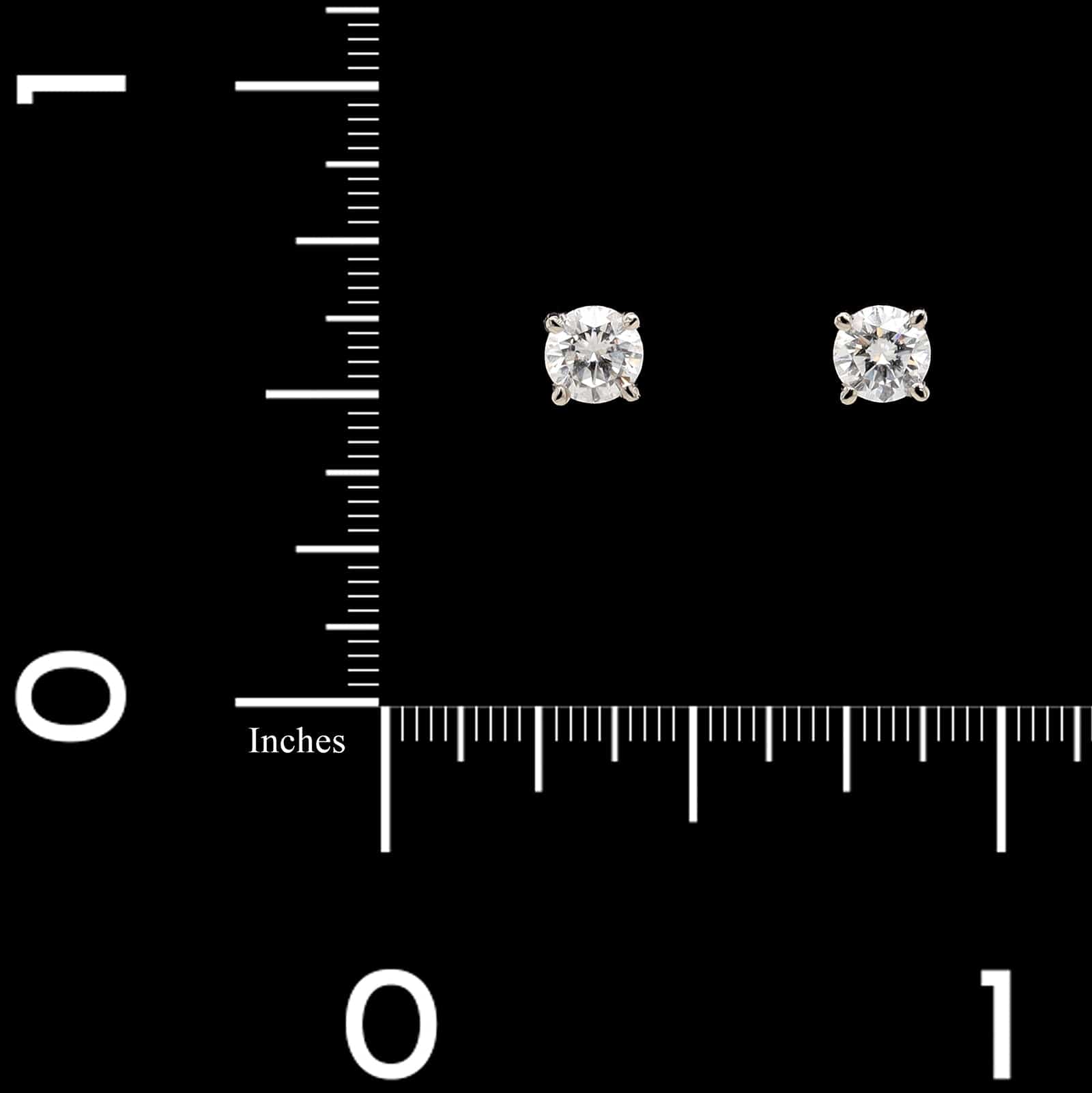 14K White Gold Estate Diamond Stud Earrings