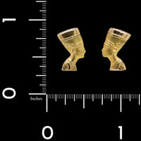 19K Yellow Gold Estate Nefertiti Earrings